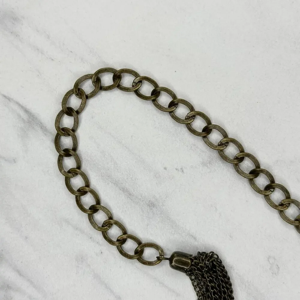 Floral Filigree Bronze Gold Tone Chain Belt OS ✨